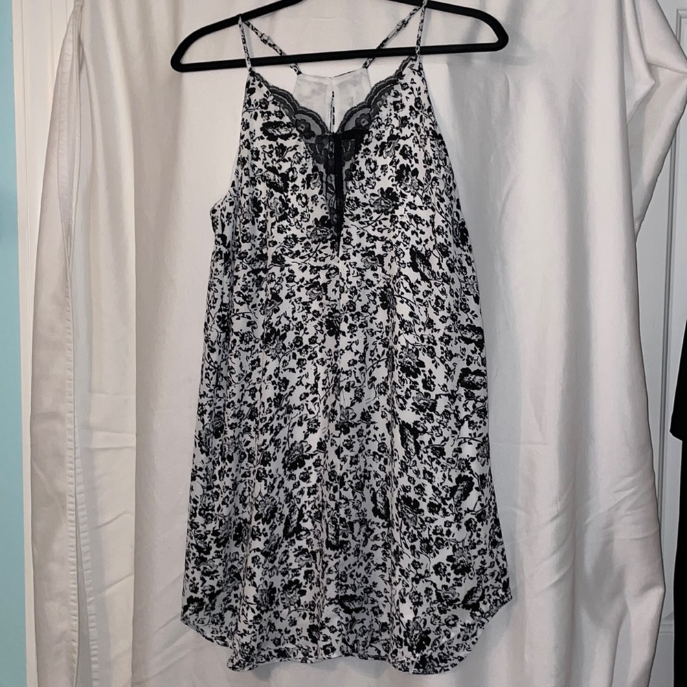 Aqua Black and White Slip Dress